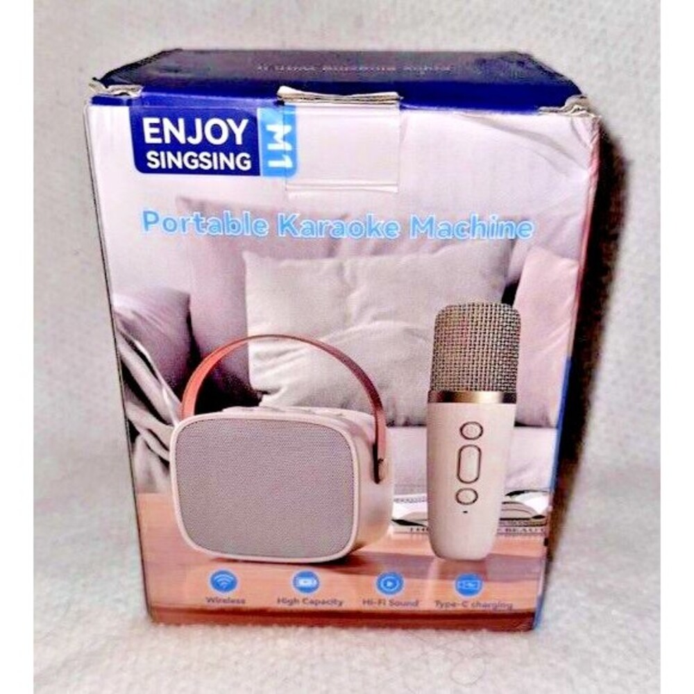 Small Mini Karaoke Machine for Kids Teens Adults Portable - Pink - Picture 1 of 5